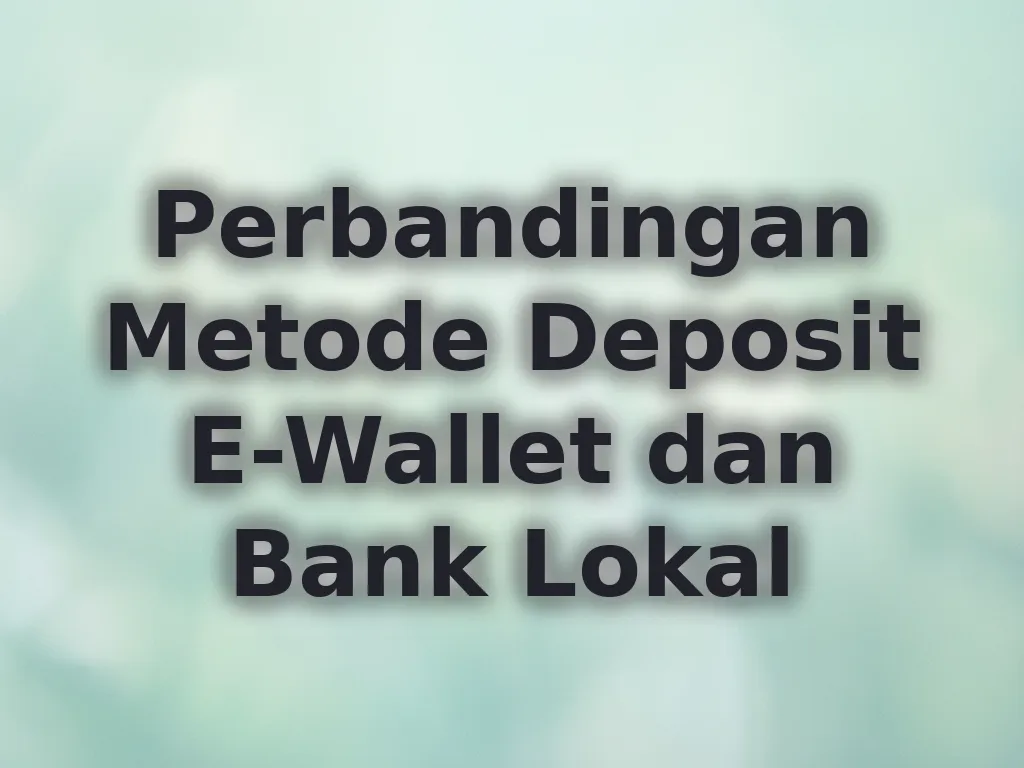 Perbandingan Metode Deposit E-Wallet dan Bank Lokal
